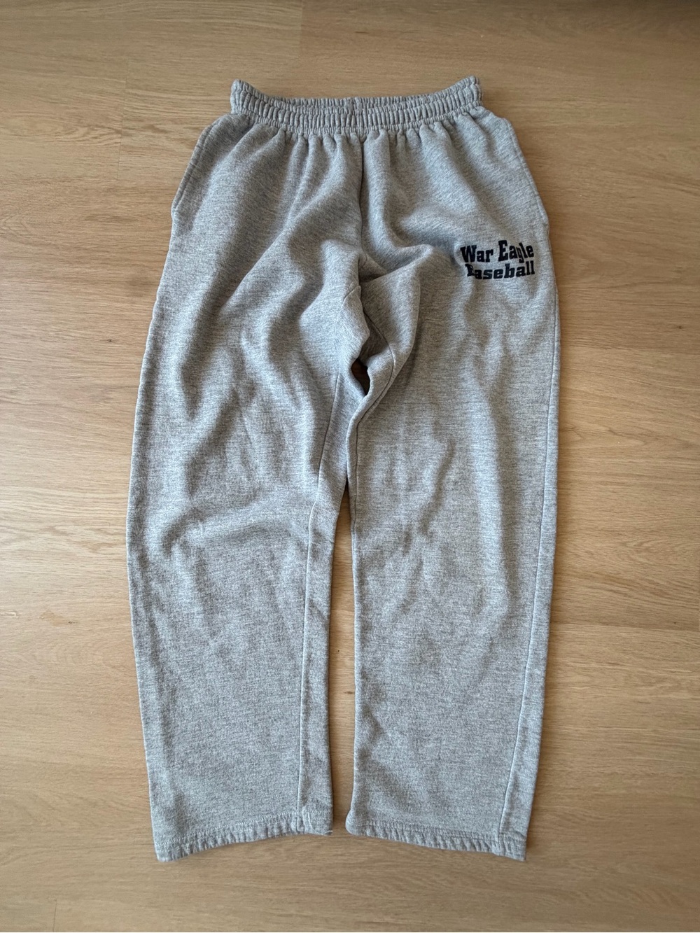 Gildan Light Heather Gray Fleece Sweatpants with Navy Logo